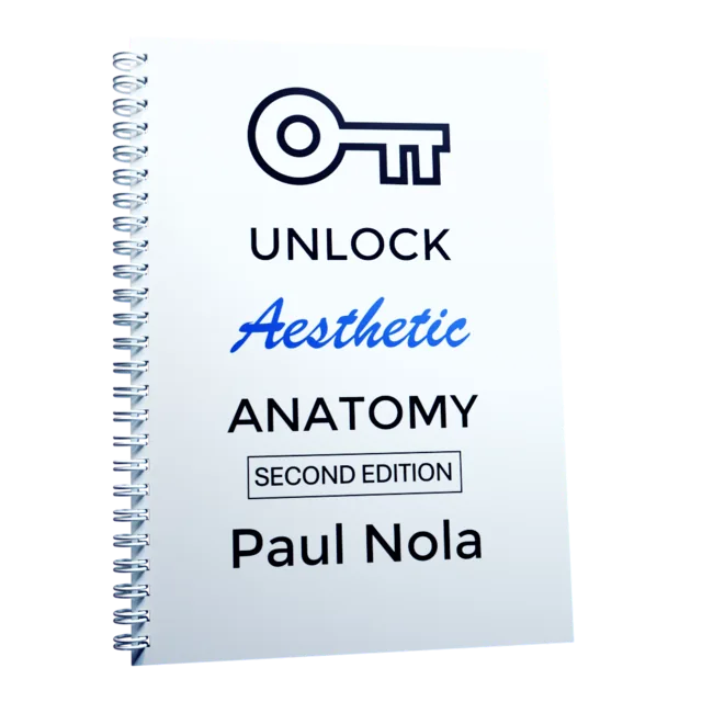Unlock Aesthetic Anatomy — spiral-bound companion textbook, second edition, by Paul Nola
